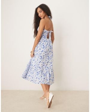 Nobody's Child Bellerose Halter Neck Midi Dress - Blue