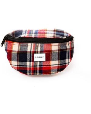 Spiral Accessories Plaid Patterned Crescent Shape Fanny Pack - Red
