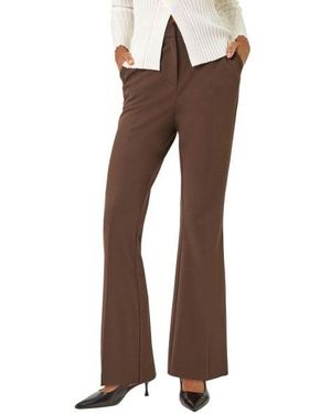 Roman Bootcut Leg Stretch Trousers - Brown