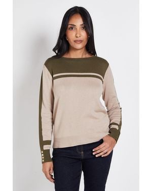 Wallis Petite Colour Block Jumper - Natural