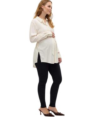 Mama.licious Ladies Mlelva Maternity Long-Sleeved Shirt (Bright) - Grey