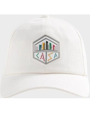 CASABLANCA Casa Temple Rubber Patch Cap Cotton - White