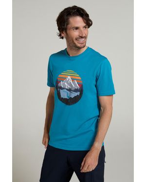 Mountain Warehouse 'Take A Hike' Graphic T-Shirt Cotton Breathable Everyday Tee - Blue