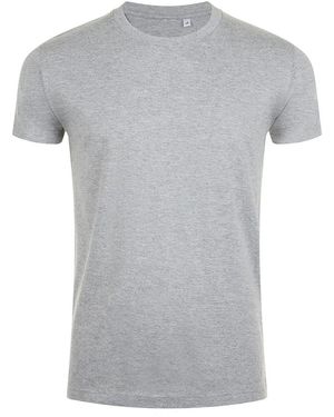 Sol's Imperial Slim Fit Short Sleeve T-Shirt Marl) Cotton - Grey