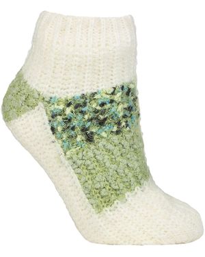 Elle 1 Pair Ladies Sherpa Lined Slipper Socks - Green