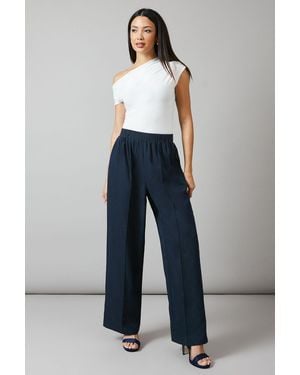 PRINCIPLES Pull On Relaxed Elastic Waist Trouser - Blue