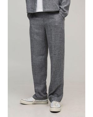 BoohooMAN Relaxed Fixed Waist Trousers - Grey