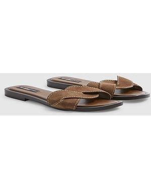 River Island Sandals Suede Twist Strap Open Toe - Brown
