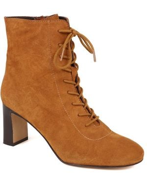Jones Bootmaker Lorah Leather Lace-Up Boots - Brown