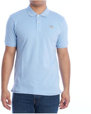 La Martina Ymp002-Pk001 Slim Fit Short Sleeve Polo Shirt - Blue