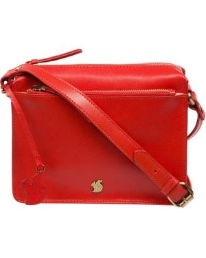 Conkca 'Aurora' Orangeade Leather Cross Body Bag - Red