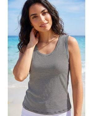 Roman Stripe Jersey Vest - Grey
