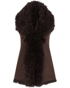 Infinity Leather Toscana Shearling Nappa Sheepskin Gilet - Black