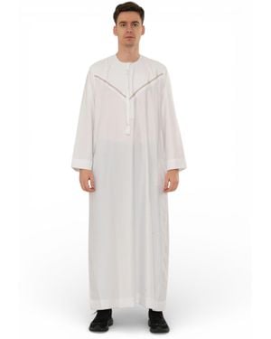 Thobez Eid Moroccan Thobe Robe Djellaba Ramadan Eid Jubba- Hm10 - White