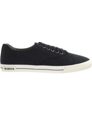 Seavees Hermosa Plimsoll Standard Linen - Black