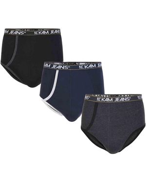KAM Jeanswear Kam Big & Tall Multipack Of 3 Briefs - Blue