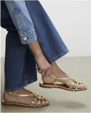 River Island Sandals Caged Flat Pu - Blue