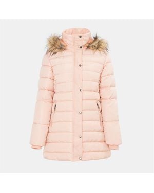 I Saw It First Solid Patterned Hooded Snap Button Ribbed Cuff Parka Jacket - Pink