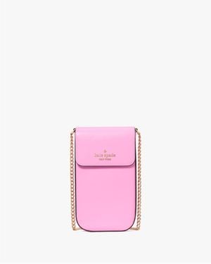 Kate Spade Madison Saffiano Leather North South Flap Phone Crossbody - Pink
