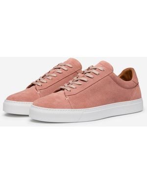 Oliver Sweeney Perforated Calf Suede Cupsole Trainers - Pink