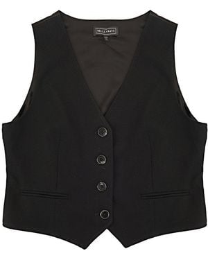 Bella Freud C/O Chrissie Pure Wool Cavalry Twill Waistcoat - Black