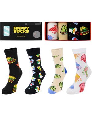 Happy Socks 4-Pack Food And Truck Gift Set Cotton - White