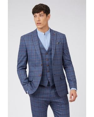 Antique Rogue Multi Overcheck Jacket - Blue