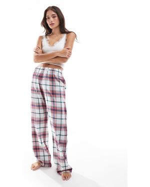 Cotton On Relaxed Flannel Pyjama Bottoms - White