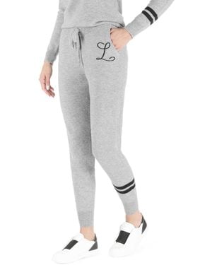 Crown of Edinburgh Cashmere Track Trousers Morningside L - Grey
