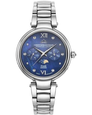 Christophe Duchamp Mother Of Pearl Etoile Watch 36Mm - Blue