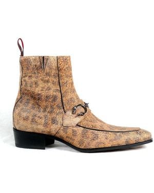 Jeffery West Jeffery-West Italian Mainline Anderson 'Filmstar' Leopard Zip Boot - Brown