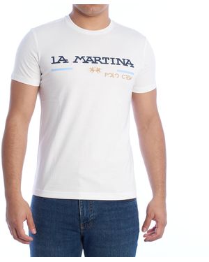 La Martina Regular Fit Short Sleeve T-Shirt Xmr311-Js206 - White