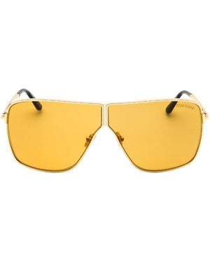 Tom Ford Huxley Shiny Deep Sunglasses Metal - Yellow