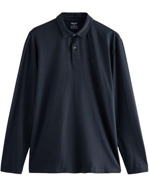 Secret Label Cotton Rich Long Sleeve Polo Shirt - Blue
