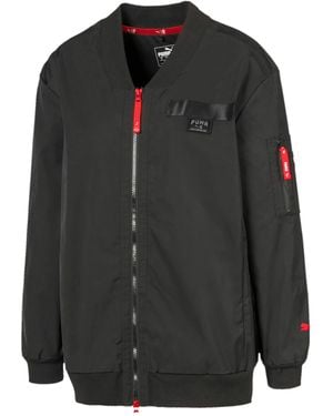 PUMA X Adriana Lima Long Bomber Jacket 519149 01 Textile - Black