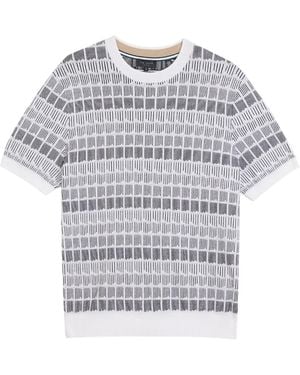Ted Baker Srevel Regular Jacquard T-Shirt Cotton - Grey
