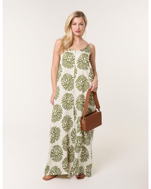 Blue Vanilla Abstract Wide Leg Jumpsuit - White