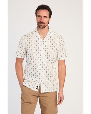 Kensington Eastside Cotton Printed Short Sleeve Shirt - White