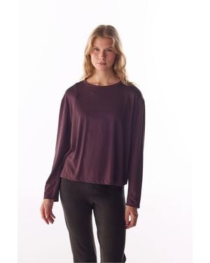 Penti Modal Top With Slit Detail, Long Sleeve - Purple