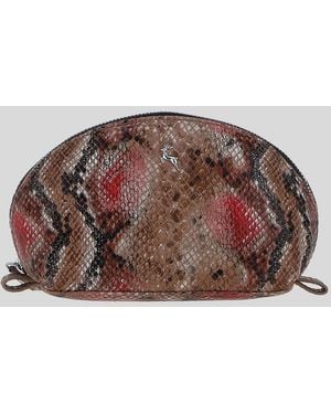 Ashwood Leather 'Philippa' Real Makeup Bag - Brown