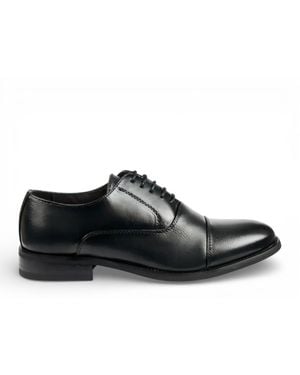 Infinity Leather Patent Pu Cap-Toe Oxford Formal Brogue Shoes Faux Leather - Black