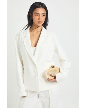 Boohoo Petite Essential Relaxed Blazer - White