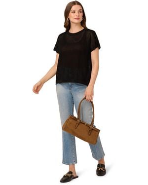 Adrianna Papell Dolman Mesh Jumper - Black