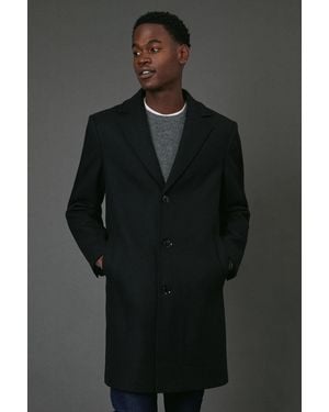 MAINE Wool Blend Epsom Coat - Black
