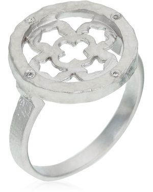 Orphelia Ladies Embellished 925 Sterling Ring - Metallic