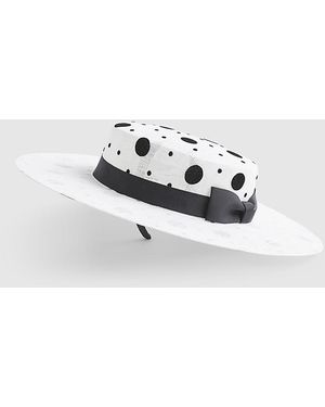 River Island Boater Hat Sasha Polka Dot Edwina Ibbotson - Green