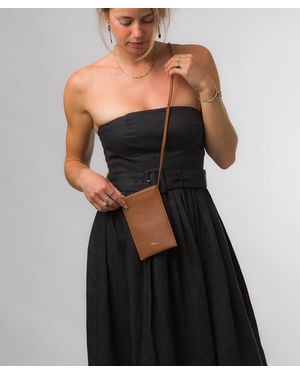 Pure Luxuries Lana' Nappa Leather Cross Body Phone Bag - Black
