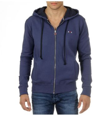 Andrew Charles by Andy Hilfiger Hoodie With Zip Long Sleeves Round Neck Fela Cotton - Blue