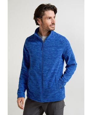 Mountain Warehouse 'Snowdon' Fleece Jumper Full Zip Quick Dry Antipill Fabric Mid Layer - Blue