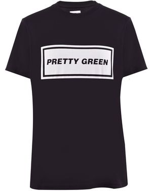 Pretty Green Icon Lettering Regular Fit T-Shirt - Black